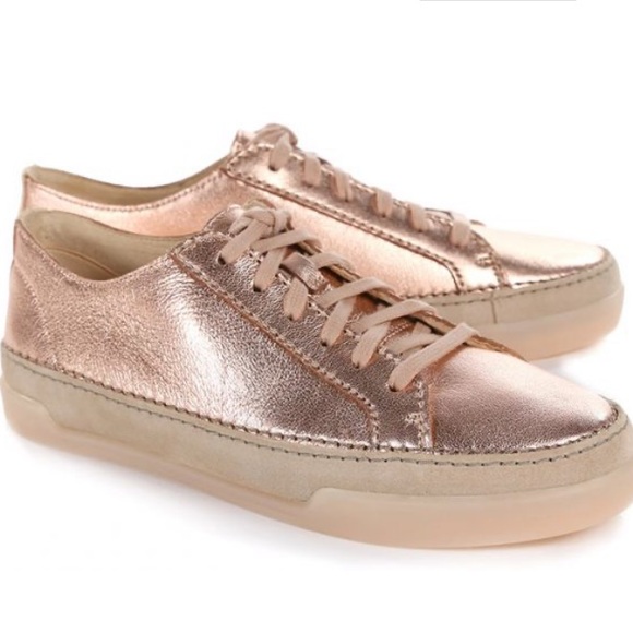 clarks rose gold sneakers